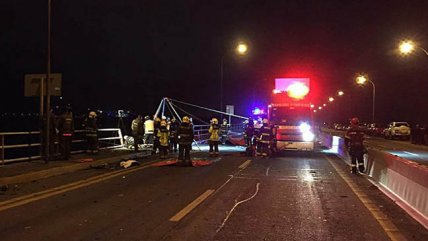   La fatal caída de un auto al río Bíobío desde el puente Juan Pablo II 