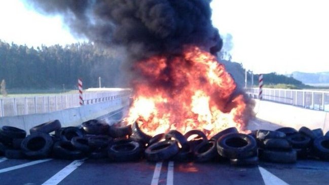 Pescadores de reineta volvieron a protestar en la Región del Biobío
