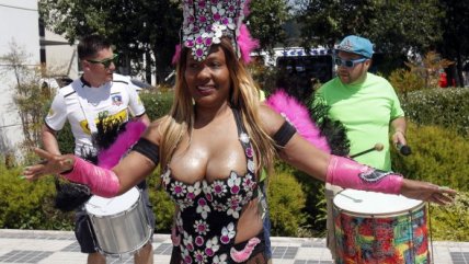 La batucada para alentar a Colo Colo en el Monumental