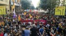 Estudiantes protestan en las calles a favor de la independencia de Cataluña