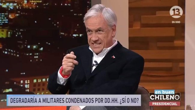 DD.HH.: Piñera no descarta degradación de militares (r) condenados