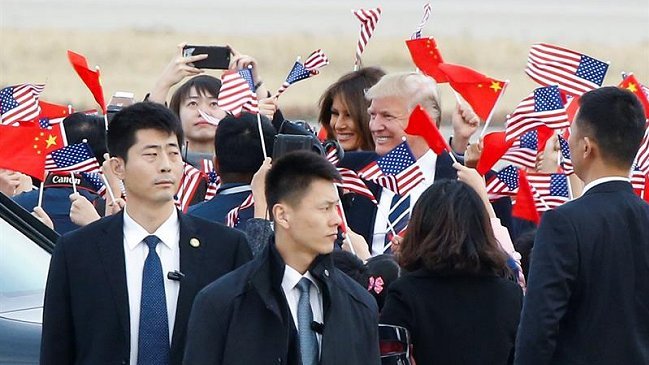 Donald Trump inicia su primera visita de Estado a China