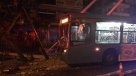 Bus del Transantiago chocó con poste del alumbrado público en Ñuñoa