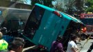 Bus del Transantiago se volcó en Estación Central