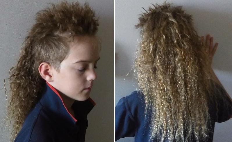 Niño aprovechó su extraño peinado para iniciar un generoso emprendimiento