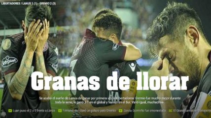   Medios argentinos lamentaron derrota de Lanús en final de la Libertadores: 