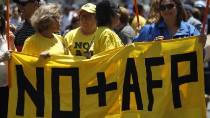 No+AFP protestó en el centro de Santiago