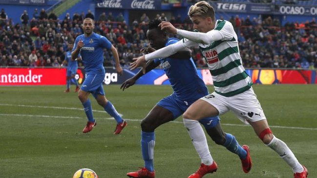 Eibar de Fabián Orellana igualó en su visita a Getafe por la liga española