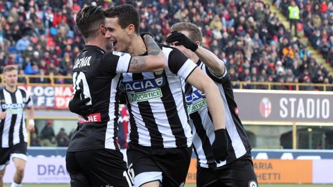 Bologna de Erick Pulgar cayó ante Udinese en cerrado choque de la Serie A