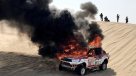 Argentina Alicia Reina abandonó el Dakar 2018 tras incendiarse su auto