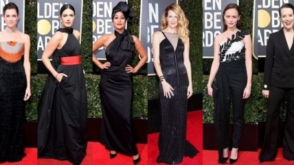   El negro predominó en la alfombra roja de los Globos de Oro 