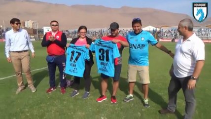   Deportes Iquique entregó reconocimiento a Arley Méndez y María Fernanda Valdés 
