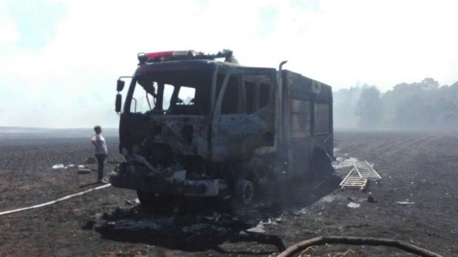 Un bombero resultó herido producto de un incendio en predio de Ercilla
