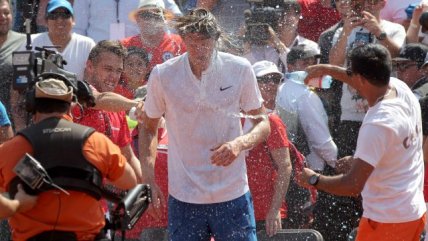   La celebración tras el triunfo de Chile sobre Ecuador en la Copa Davis 
