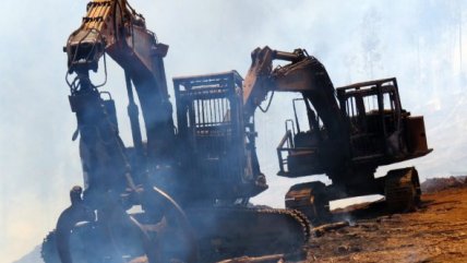   Los daños que dejó el ataque incendiario en Cañete 