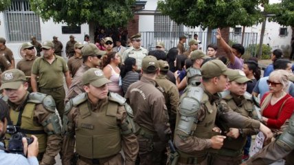   El fuerte resguardo policial durante el control de detención de José Navarro 