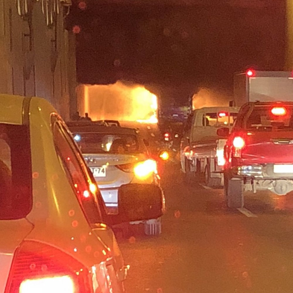 Bus del Transantiago se incendió en la Autopista Vespucio Sur