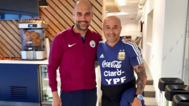 Jorge Sampaoli se reunió con Josep Guardiola en Inglaterra