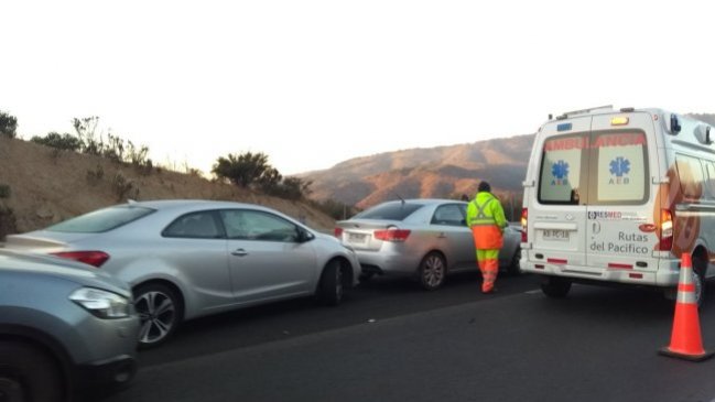 Colisión múltiple en Troncal Sur provoca gran congestión entre Quilpué y Viña del Mar