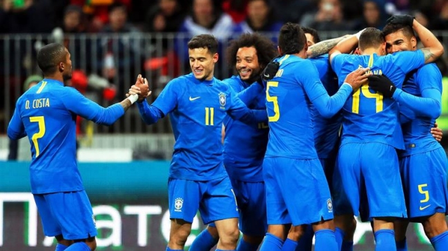 Brasil logró un contundente triunfo ante Rusia en Moscú