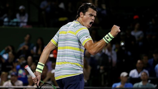 Milos Raonic derribó a Diego Schwartzman y pasó a los octavos de final en Miami