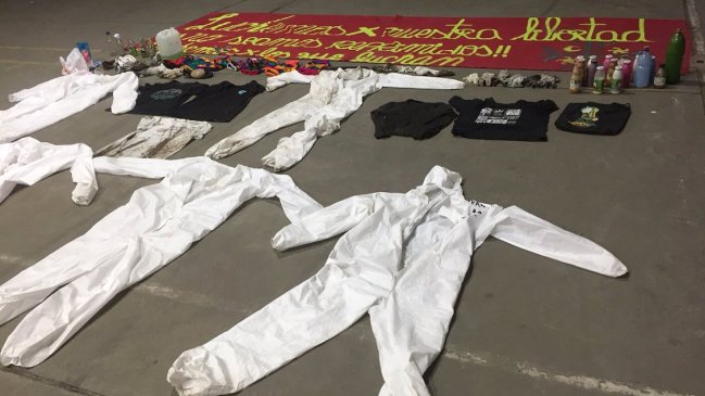 Carabineros detuvo a 15 alumnos del INBA e incautó overoles y pasamontañas