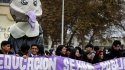 La marcha de secundarios en el centro de Santiago