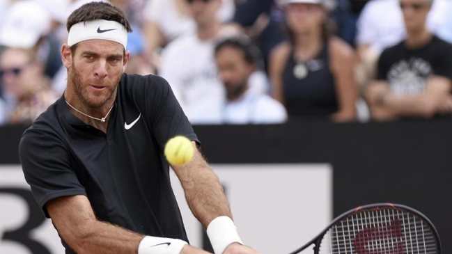 Del Potro se retiró por lesión y Goffin avanzó a cuartos de final en Roma