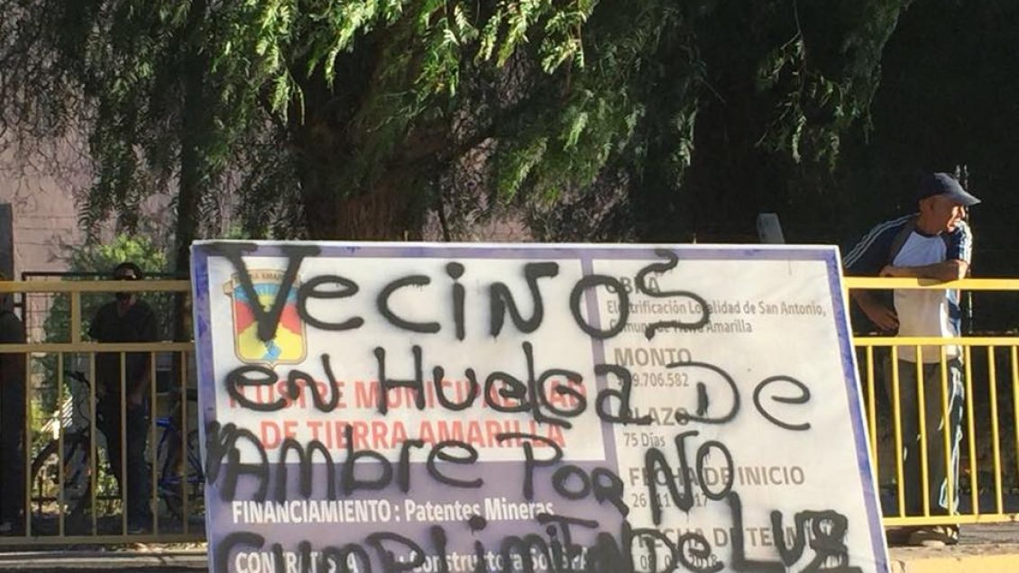 Vecinos de Tierra Amarilla llevan dos días en huelga de hambre por falta de suministro eléctrico