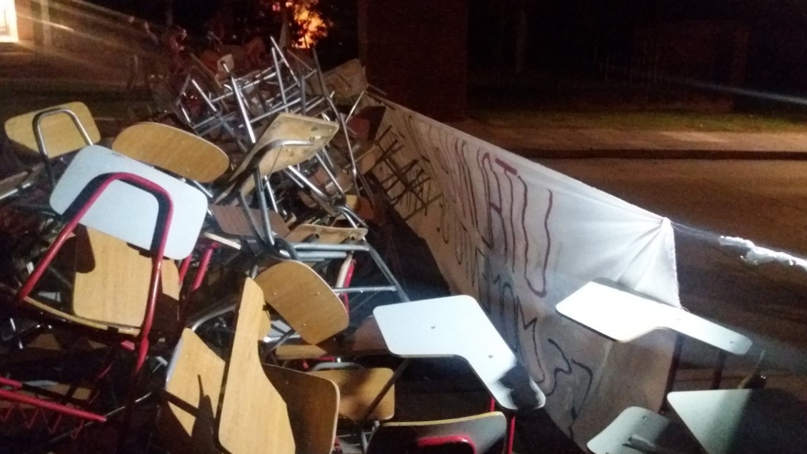 Toma en la Universidad de Talca en apoyo a estudiante que denunció acoso sexual