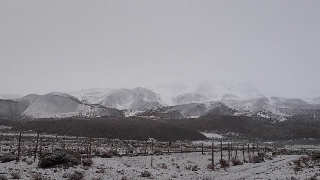 Nevazón en Región de Tarapacá: Sigue cerrada la ruta que une Huara y Colchane