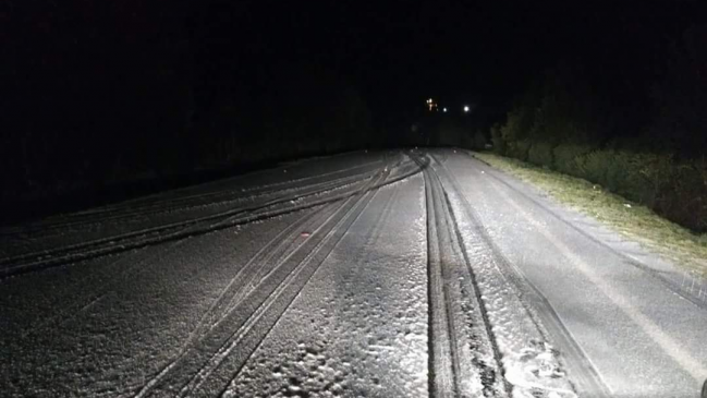 Chiloé: Nieve cubrió ruta entre Chonchi y Queilen