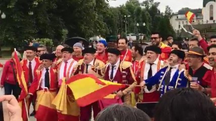 Hinchas españoles se tomaron Kaliningrado previo al choque con Marruecos