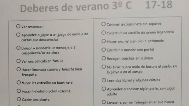 Profesor dejó tareas a sus alumnos para vacaciones y se volvió viral