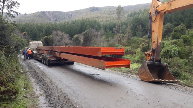 Partieron trabajos para instalar viaducto definitivo tras colapso de puente en Cañete