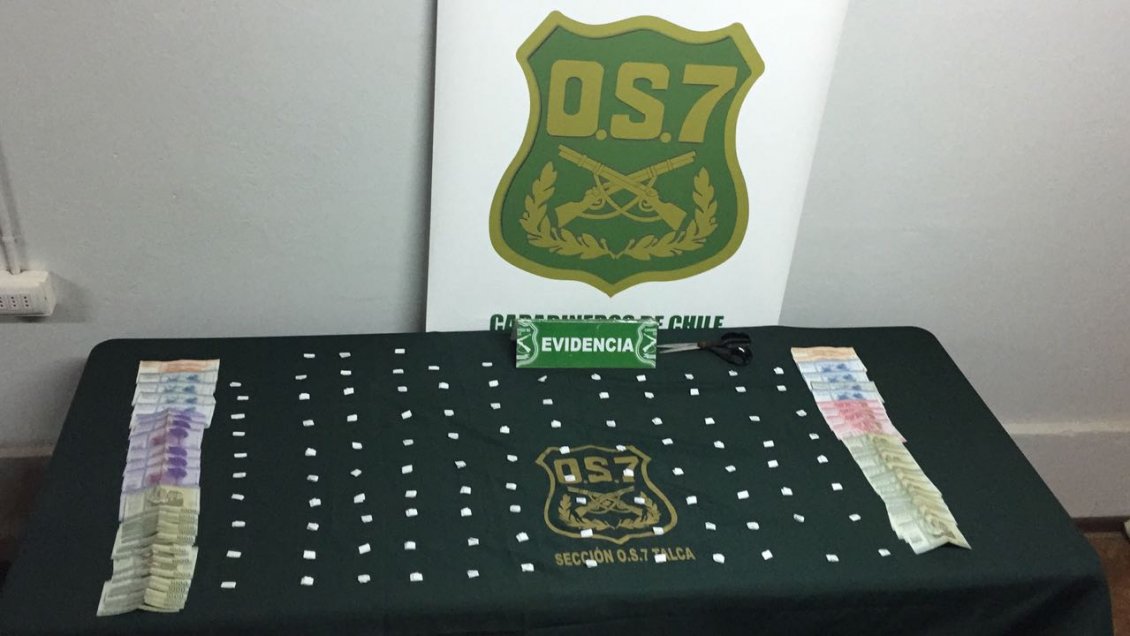 Tres detenidos por microtráfico de pasta base en la Población Prosperidad de Curicó