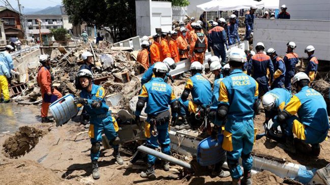 Japón busca a 130 personas tras las torrenciales lluvias