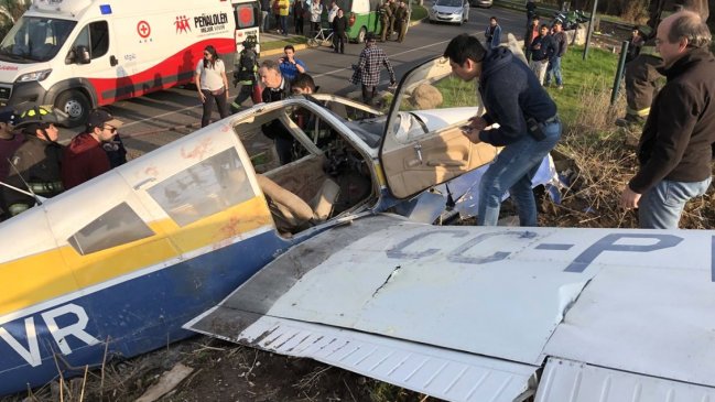 Avioneta se estrelló en Peñalolén: Cuatro heridos