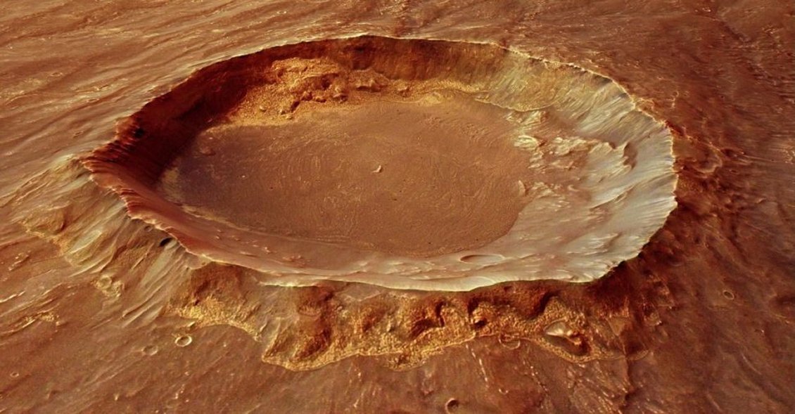 Descubren un lago de agua líquida y salada en Marte