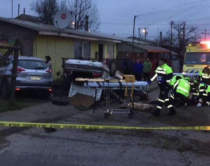 Delincuentes sufrieron accidente de tránsito tras maratónica jornada de asaltos en Valdivia