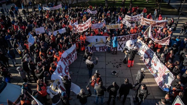Trabajadores de la Mina Invierno se manifestaron en Punta Arenas