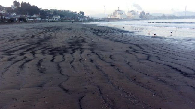Contaminación: Derrame de carbón tiñó la playa de Ventanas