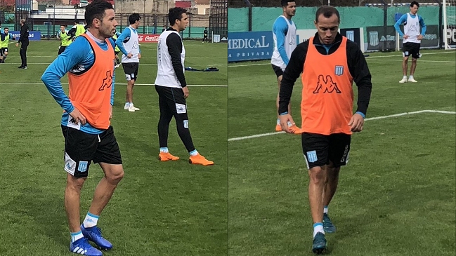 Eugenio Mena y Marcelo Díaz vivieron su primera práctica como jugadores de Racing
