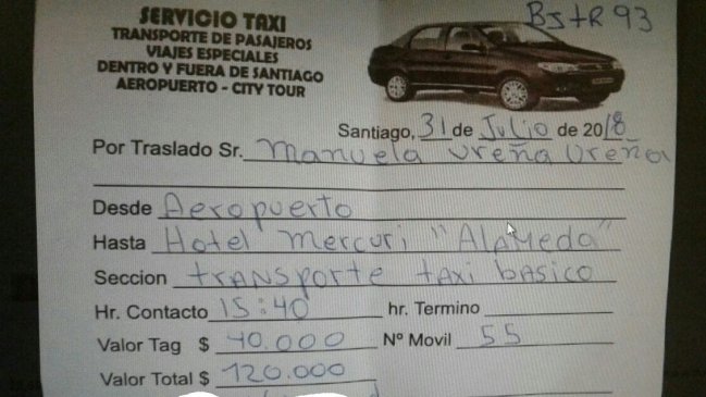 Denuncian que taxista cobró 120 mil pesos a extranjera del aeropuerto al centro de Santiago