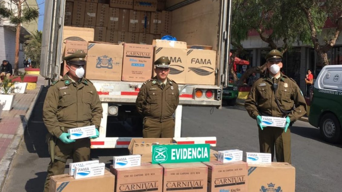 Maria Elena: Incautan más de 300 mil cajetillas de contrabando en control carretero