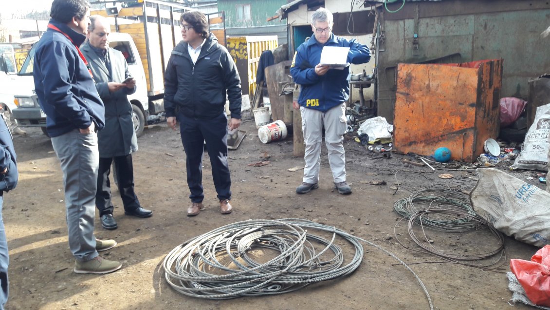 Incautan 50 kilos de cables robados en Chillán
