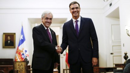   Sebastián Piñera recibió en La Moneda al presidente de España, Pedro Sánchez 