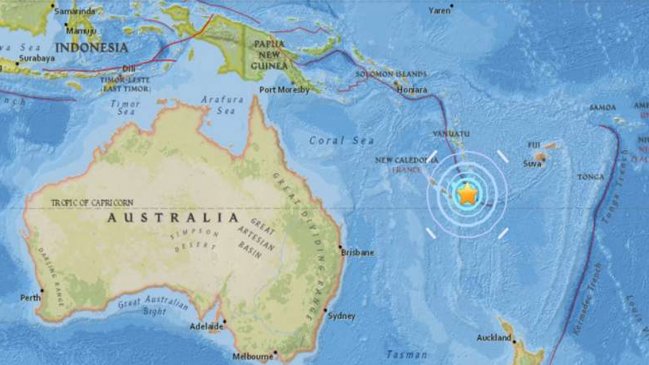 Pacífico Sur: Alerta de tsunami en Nueva Caledonia, Vanuatu y Fiji