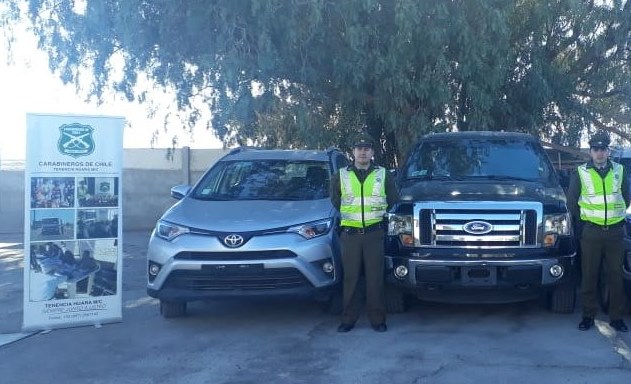 Carabineros de Huara recuperaron vehículos robados en La Serena y El Bosque
