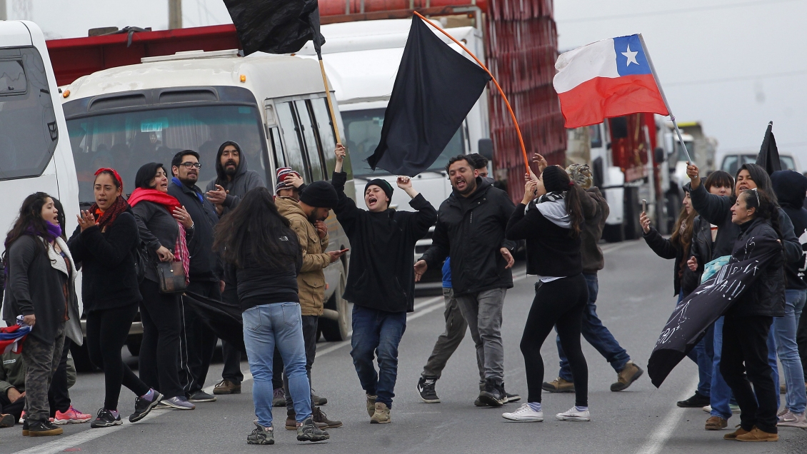 Manifestantes cortaron ruta en Quintero: 
